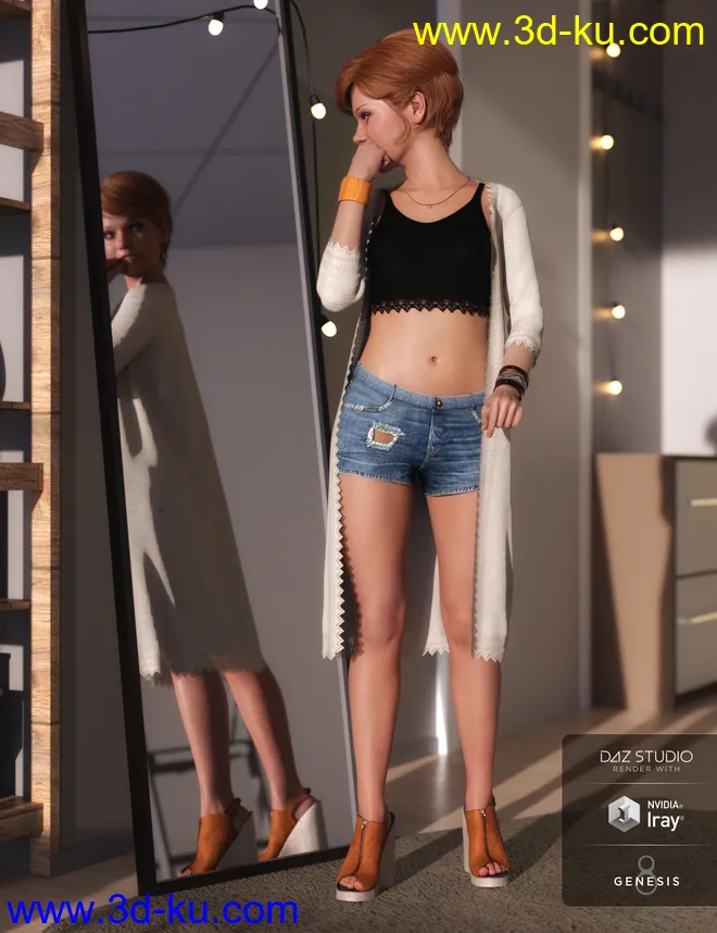 dForce Sunny Days Outfit for Genesis 8 Female(s)模型的图片2