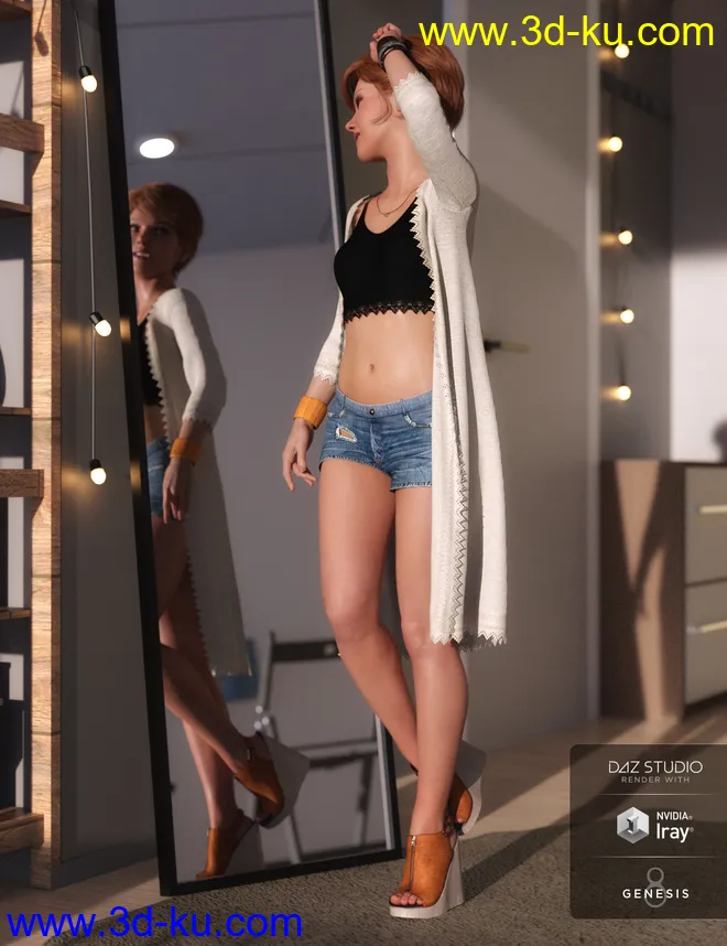 dForce Sunny Days Outfit for Genesis 8 Female(s)模型的图片4