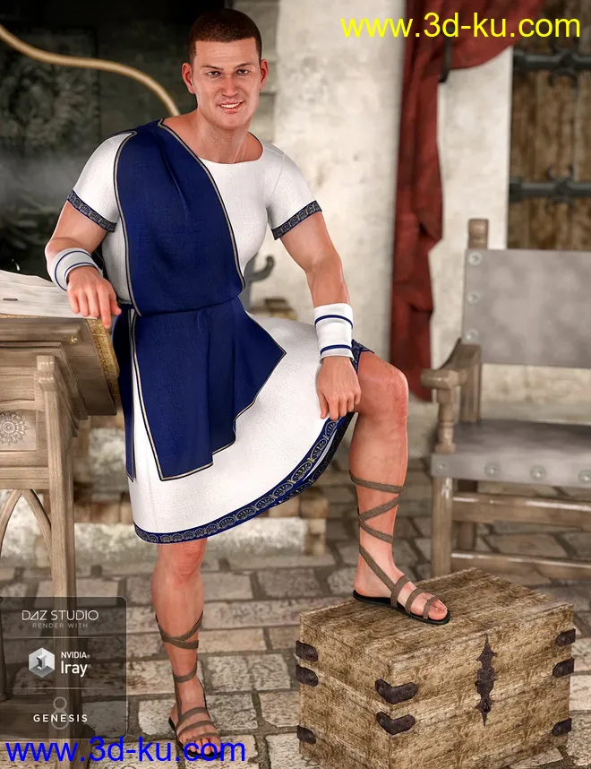 dForce Toga Outfit for Genesis 8 Male(s)模型的图片1