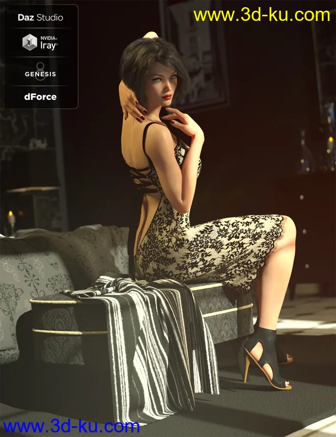 dForce Vegas Party Outfit for Genesis 8 Female(s)模型的图片1