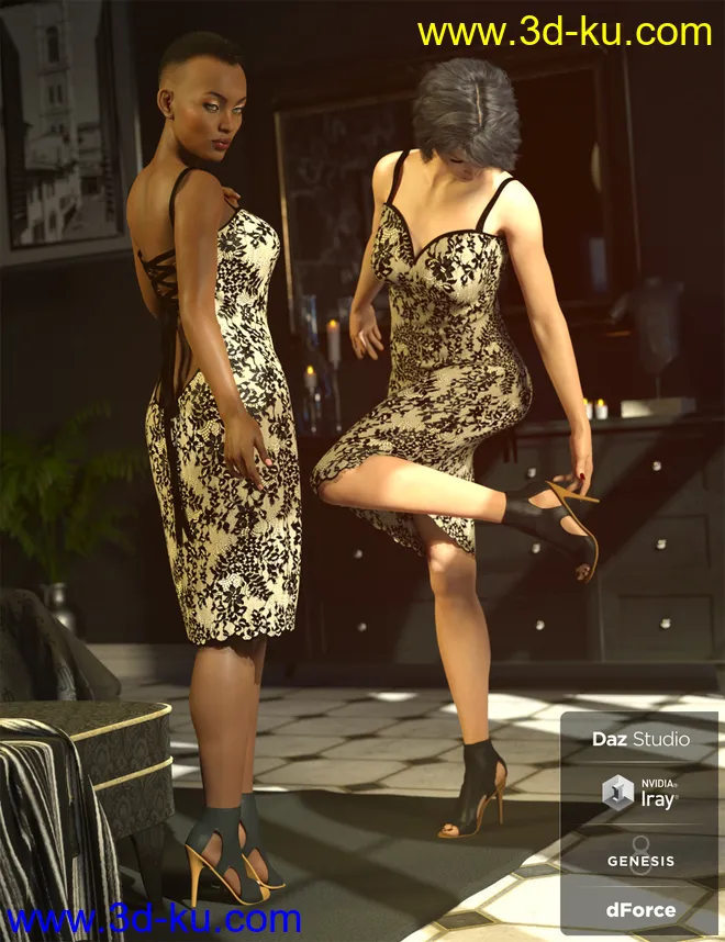 dForce Vegas Party Outfit for Genesis 8 Female(s)模型的图片5