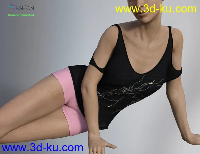 dForce VFashion Cold Shoulder Shirt and Shorts for Genesis 8 Female(s)模型的图片4