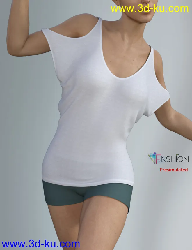 dForce VFashion Cold Shoulder Shirt and Shorts for Genesis 8 Female(s)模型的图片17