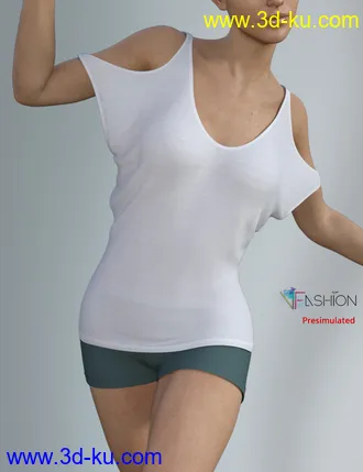 3D打印模型dForce VFashion Cold Shoulder Shirt and Shorts for Genesis 8 Female(s)的图片