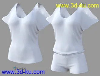 3D打印模型dForce VFashion Cold Shoulder Shirt and Shorts for Genesis 8 Female(s)的图片