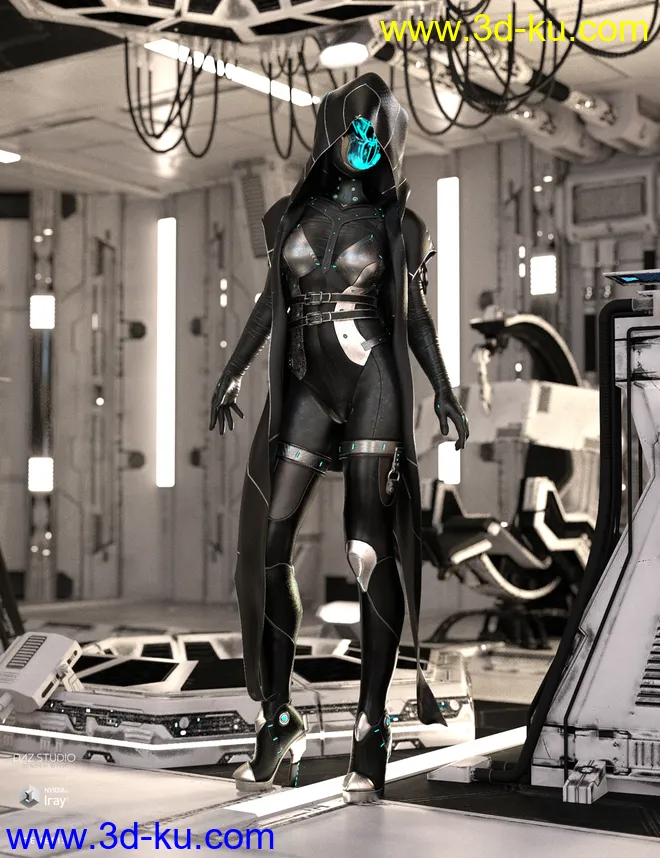 dForce Void Suit-X Outfit and Weapons for Genesis 8 Female(s)模型的图片2