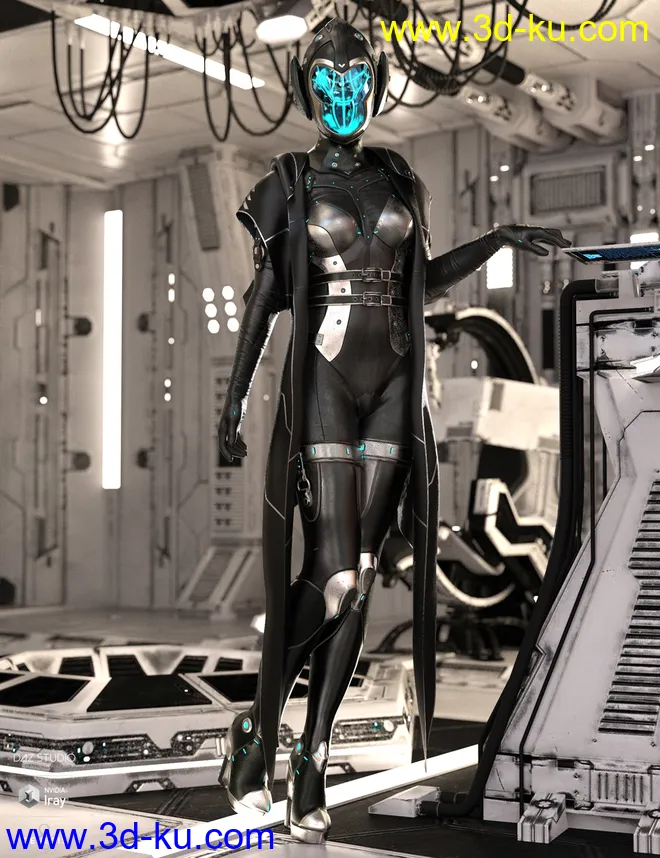 dForce Void Suit-X Outfit and Weapons for Genesis 8 Female(s)模型的图片3