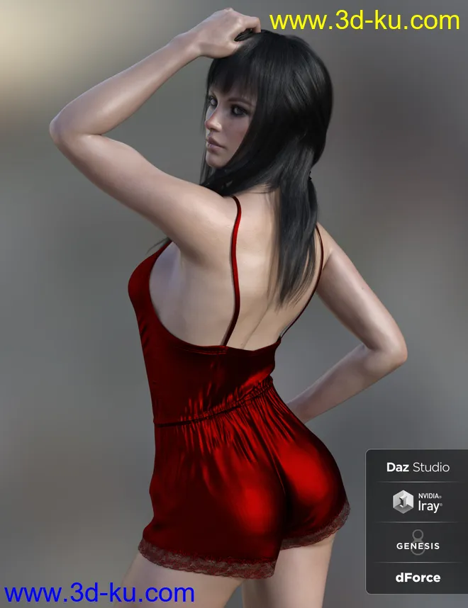 dForce X-Fashion Dreamer Bodysuit for Genesis 8 Female(s)模型的图片3