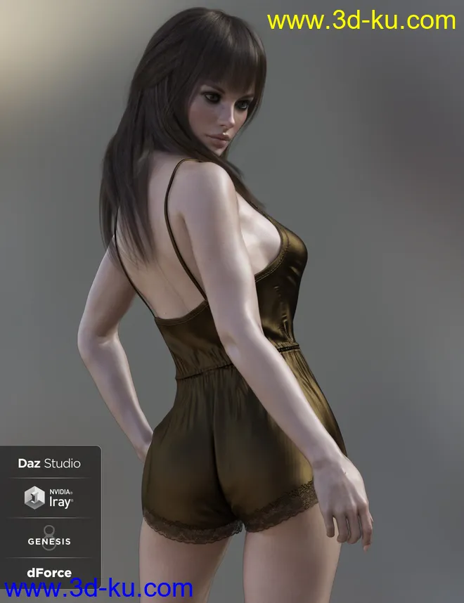 dForce X-Fashion Dreamer Bodysuit for Genesis 8 Female(s)模型的图片4