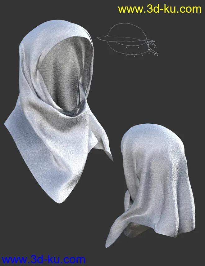 dForce X-Fashion Floral Hijab for Genesis 8 Female(s)模型的图片6