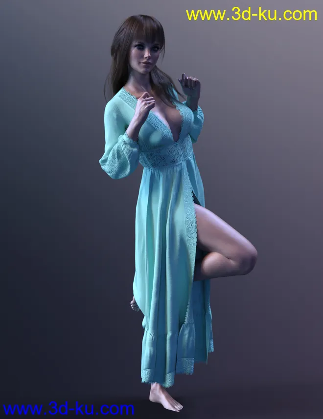 dForce X-Fashion MaxiDress for Genesis 8 Female(s)模型的图片1