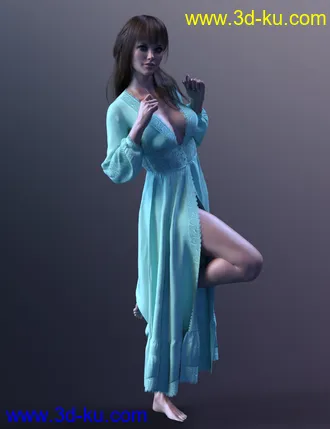 3D打印模型dForce X-Fashion MaxiDress for Genesis 8 Female(s)的图片