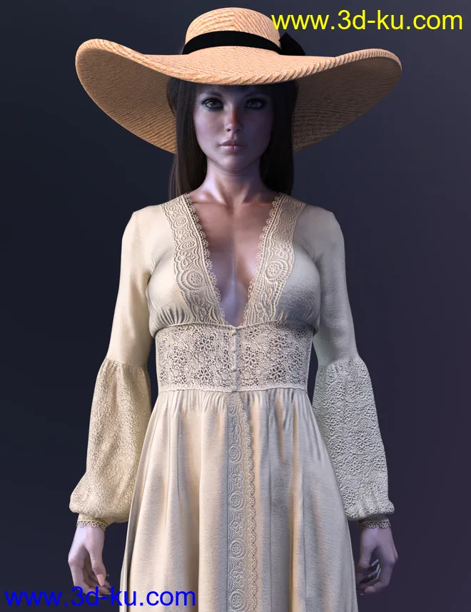 dForce X-Fashion MaxiDress for Genesis 8 Female(s)模型的图片2