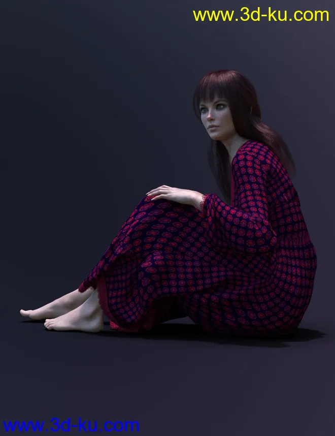 dForce X-Fashion MaxiDress for Genesis 8 Female(s)模型的图片5