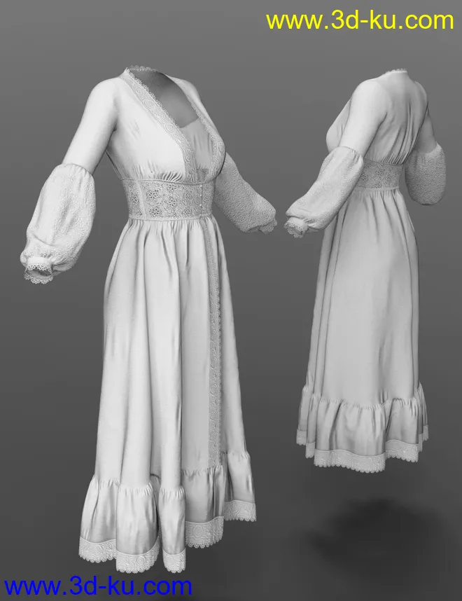 dForce X-Fashion MaxiDress for Genesis 8 Female(s)模型的图片7