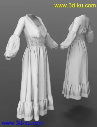 3D打印模型dForce X-Fashion MaxiDress for Genesis 8 Female(s)的图片