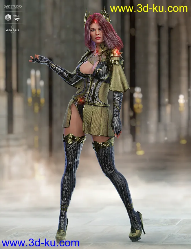 dForce X-Fighter Outfit Iray Textures模型的图片4