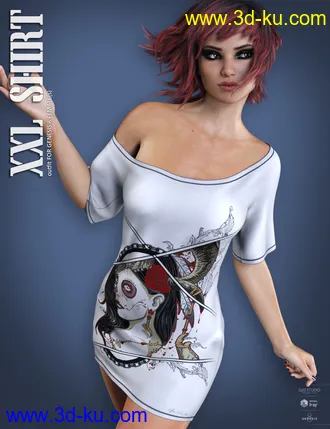 3D打印模型dForce XXL Shirt for Genesis 8 Females的图片