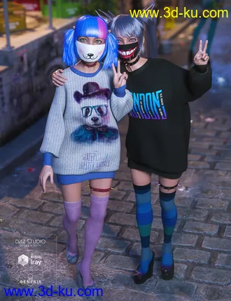 3D打印模型dForce Yami Kawaii Outfit Textures的图片
