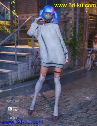 3D打印模型dForce Yami Kawaii Outfit Textures的图片