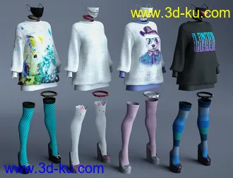 3D打印模型dForce Yami Kawaii Outfit Textures的图片