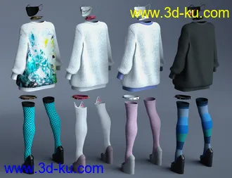 3D打印模型dForce Yami Kawaii Outfit Textures的图片