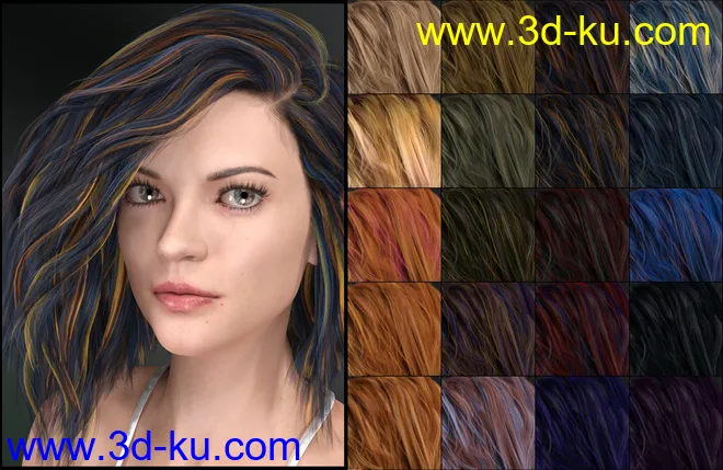DG Iray 200 Hair Color Shaders and Merchant Resource模型的图片2