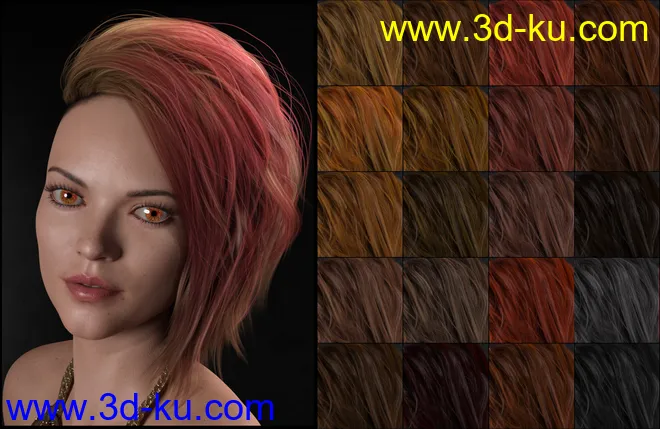 DG Iray 200 Hair Color Shaders and Merchant Resource模型的图片5