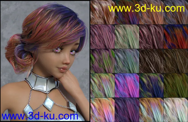 DG Iray 200 Hair Color Shaders and Merchant Resource模型的图片7