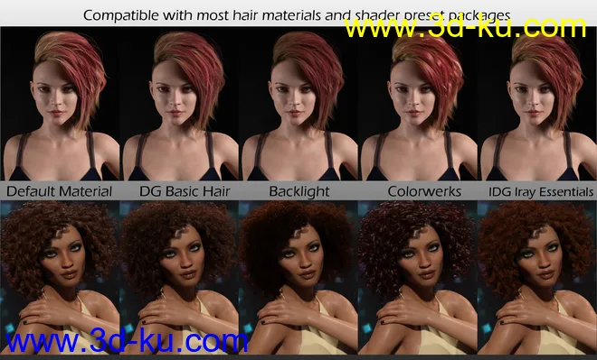 DG Iray 200 Hair Color Shaders and Merchant Resource模型的图片10