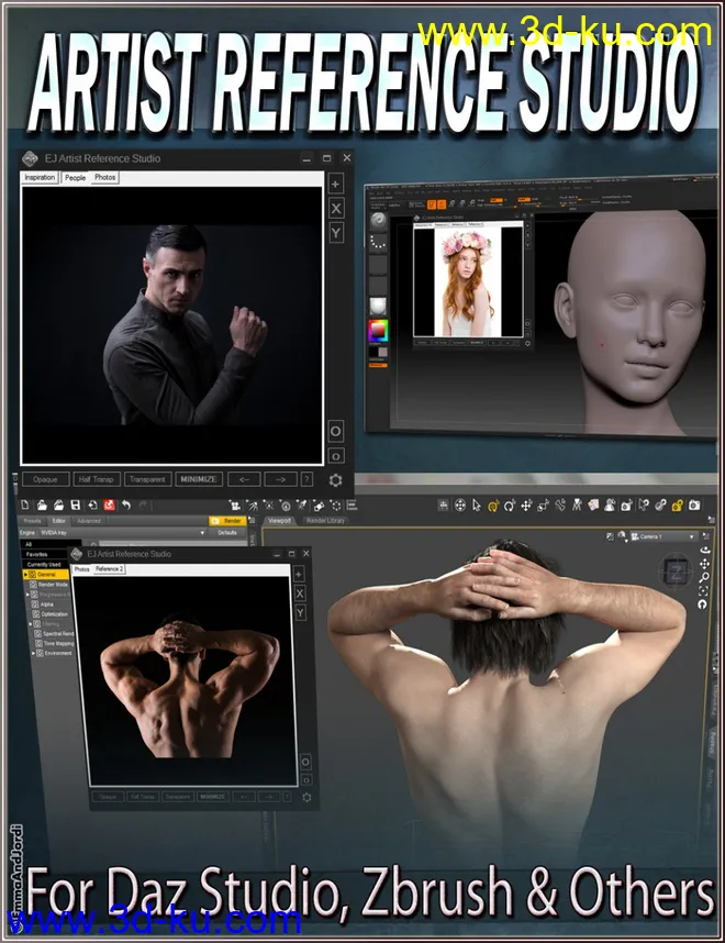 EJ Artist Reference Studio for Daz Studio Zbrush and Others模型的图片1