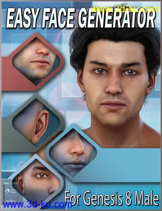 3D打印模型EJ Easy Face Generator For Genesis 8 Male(s)的图片