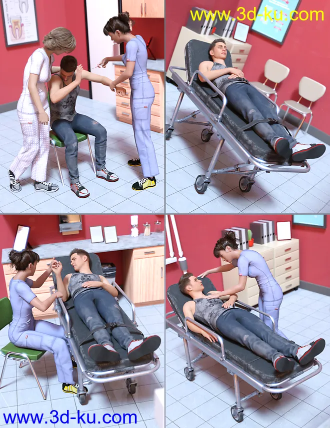 Emergency Room Poses for Genesis 8模型的图片3