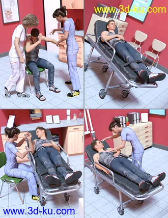 3D打印模型Emergency Room Poses for Genesis 8的图片