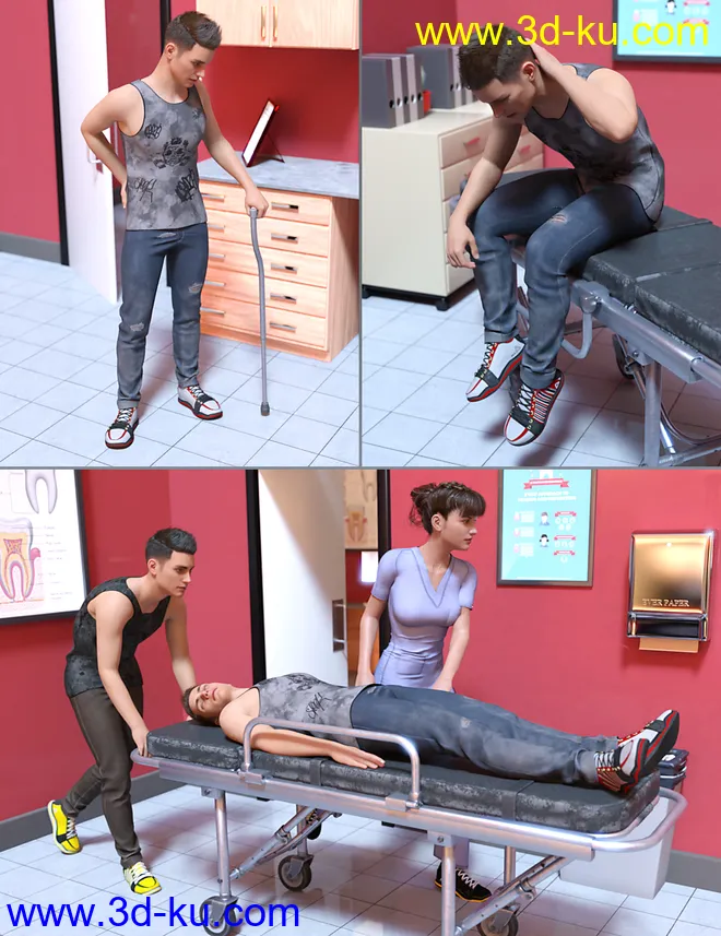 Emergency Room Poses for Genesis 8模型的图片5