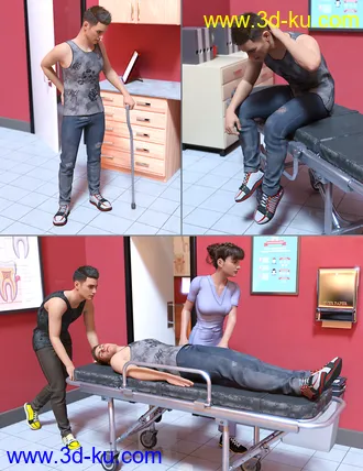 3D打印模型Emergency Room Poses for Genesis 8的图片