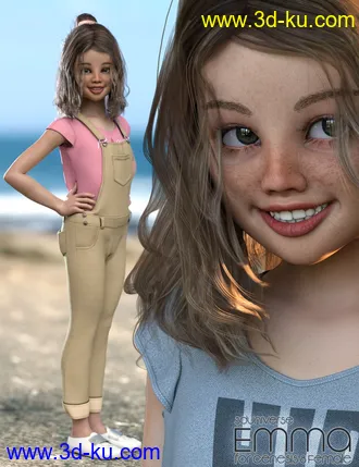 3D打印模型Emma Character, Hair, Clothing and Accessories for Genesis 8 Female(s)的图片