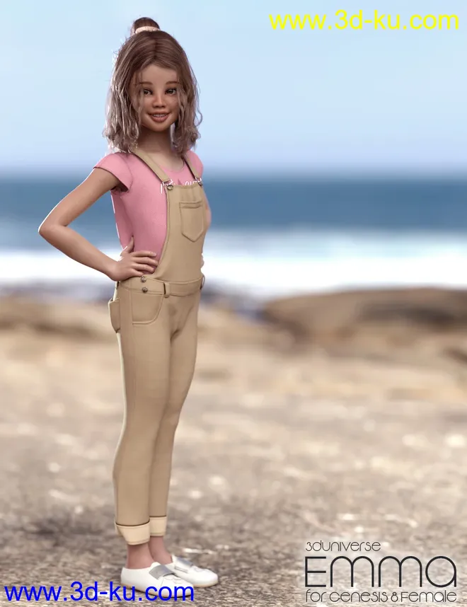 Emma Character, Hair, Clothing and Accessories for Genesis 8 Female(s)模型的图片2