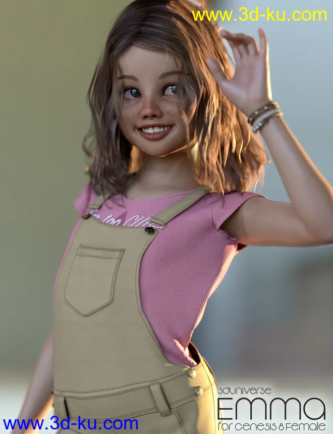 Emma Character, Hair, Clothing and Accessories for Genesis 8 Female(s)模型的图片5