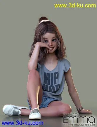3D打印模型Emma Character, Hair, Clothing and Accessories for Genesis 8 Female(s)的图片
