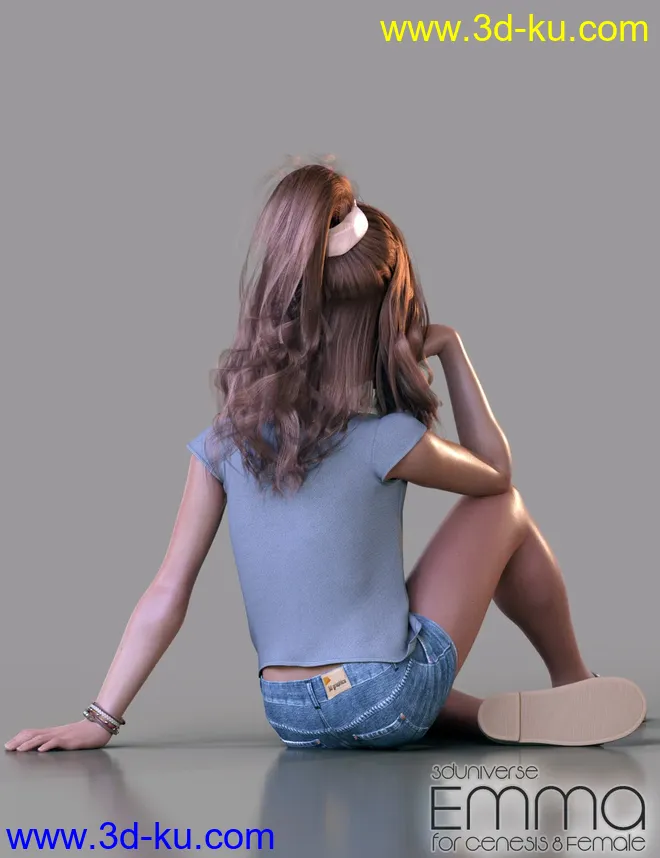 Emma Character, Hair, Clothing and Accessories for Genesis 8 Female(s)模型的图片9