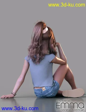 3D打印模型Emma Character, Hair, Clothing and Accessories for Genesis 8 Female(s)的图片