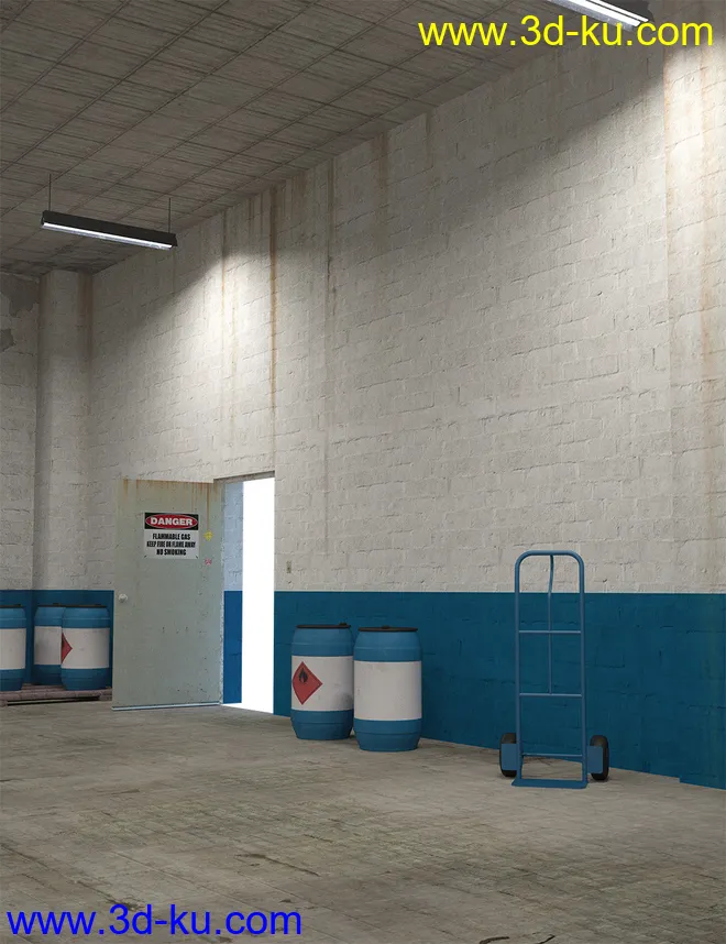 Empty Industrial Interior模型的图片2