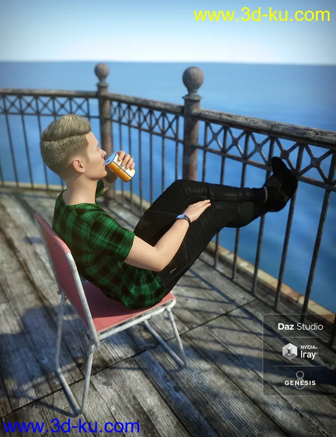 End of the Pier Poses for Genesis 8 Male模型的图片2