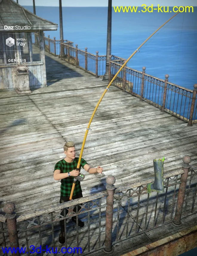 End of the Pier Poses for Genesis 8 Male模型的图片4