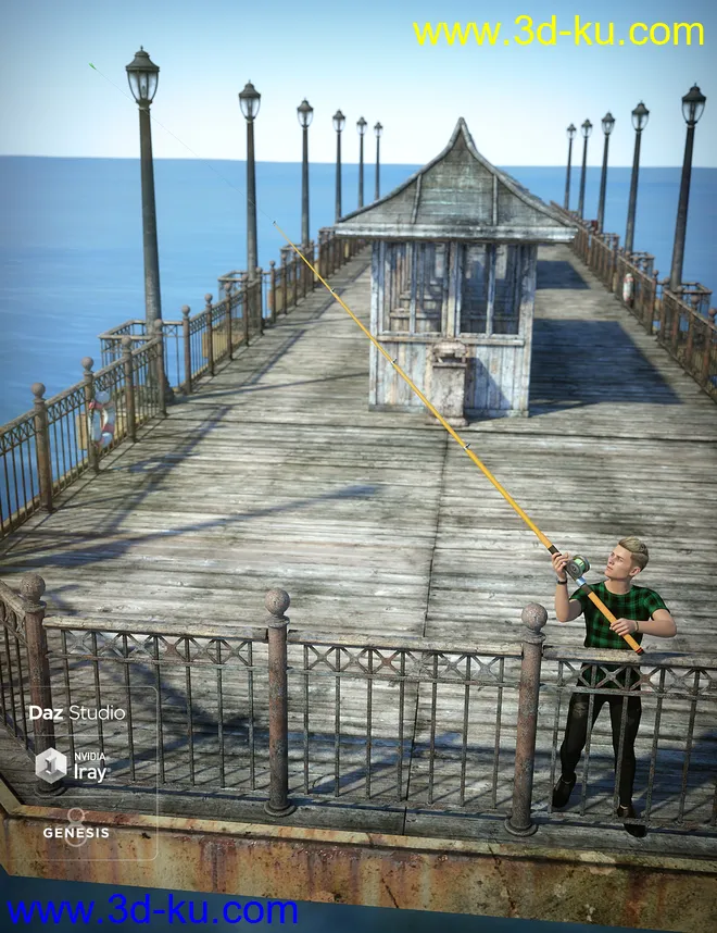 End of the Pier Poses for Genesis 8 Male模型的图片5