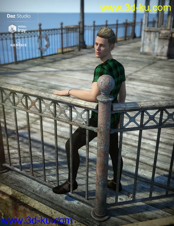 End of the Pier Poses for Genesis 8 Male模型的图片7