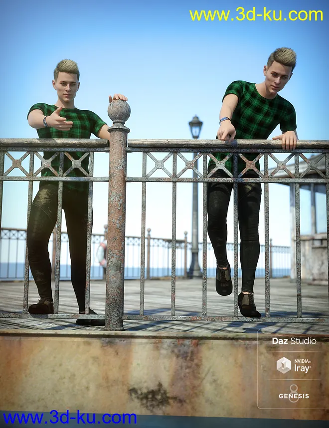 End of the Pier Poses for Genesis 8 Male模型的图片9