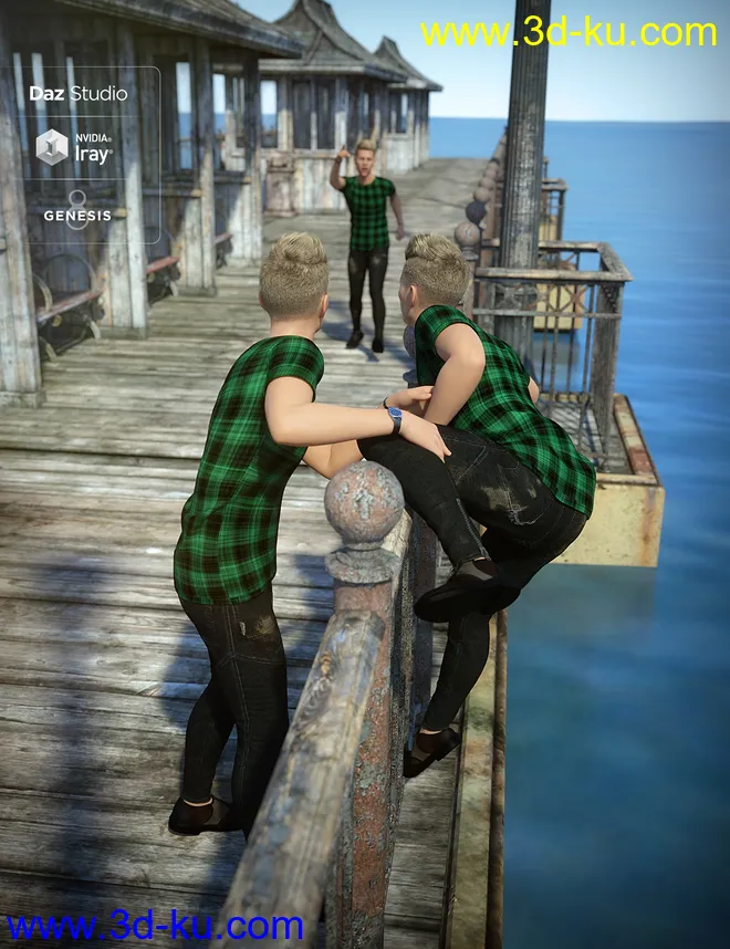 End of the Pier Poses for Genesis 8 Male模型的图片11