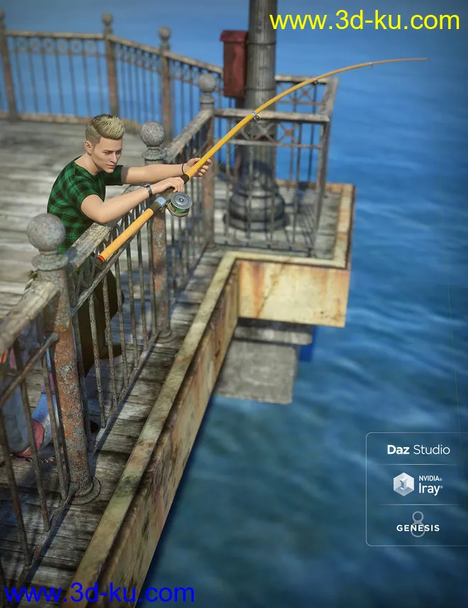 End of the Pier Poses for Genesis 8 Male模型的图片13